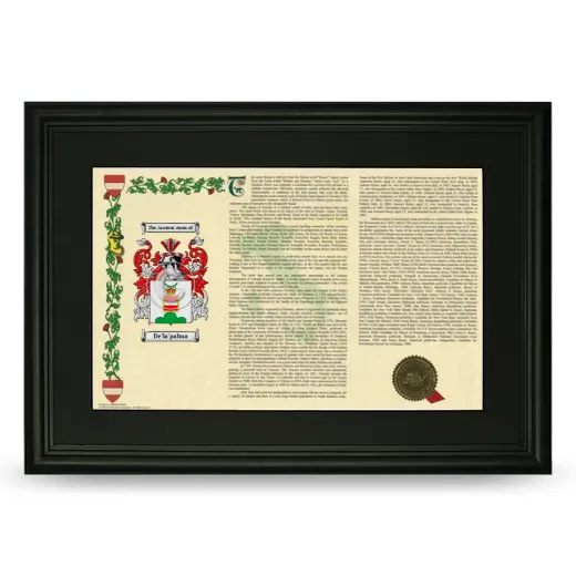 De'la'palma Deluxe Armorial Landscape Framed- Black