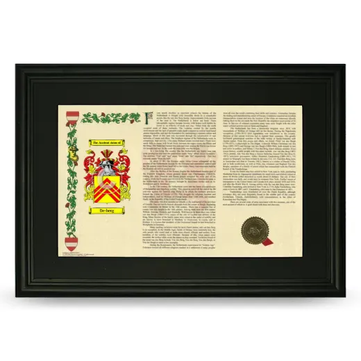 De-berg Deluxe Armorial Landscape Framed- Black