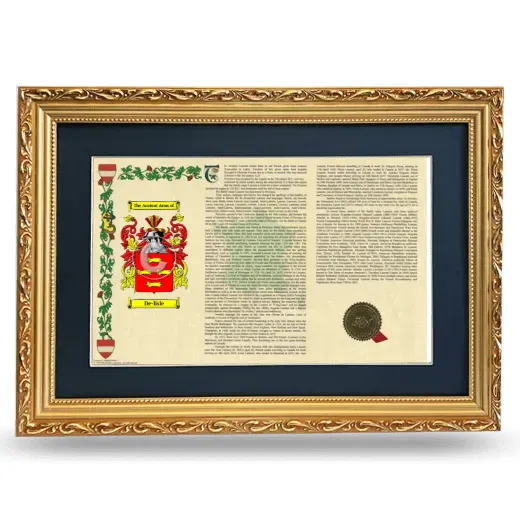 De-lisle Deluxe Armorial Landscape Framed - Gold