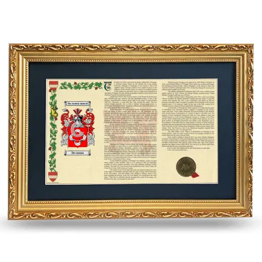 De-souza Deluxe Armorial Landscape Framed - Gold