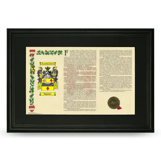 Degooyer Deluxe Armorial Landscape Framed- Black