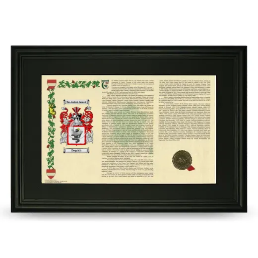 Degrish Deluxe Armorial Landscape Framed- Black
