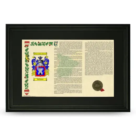 Del'otero Deluxe Armorial Landscape Framed- Black