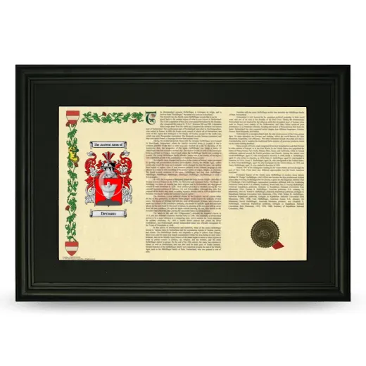 Derman Deluxe Armorial Landscape Framed- Black