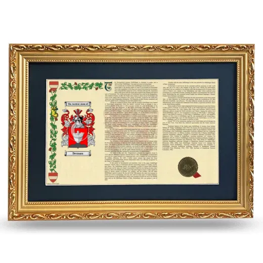 Derman Deluxe Armorial Landscape Framed - Gold