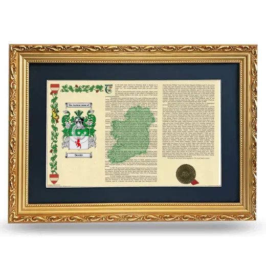 Devitt Deluxe Armorial Landscape Framed - Gold