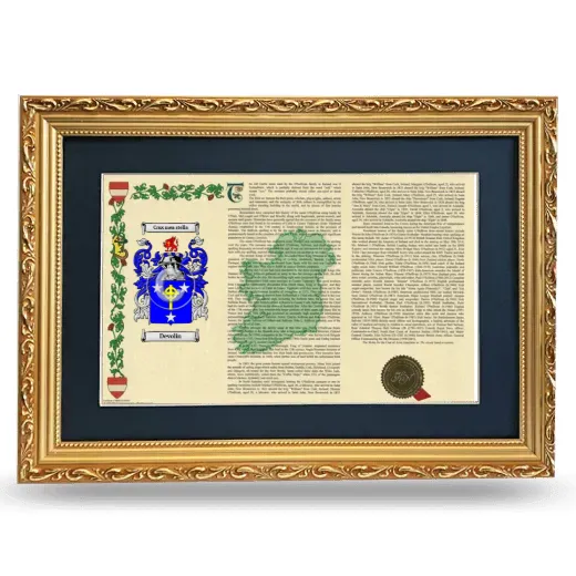 Devolin Deluxe Armorial Landscape Framed - Gold