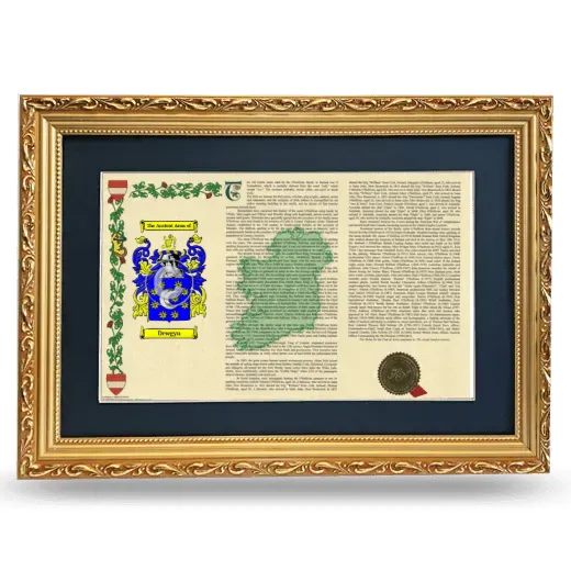 Dewgyn Deluxe Armorial Landscape Framed - Gold