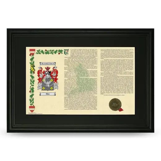 Dins Deluxe Armorial Landscape Framed- Black