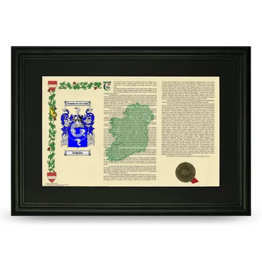 Dolphin Deluxe Armorial Landscape Framed- Black