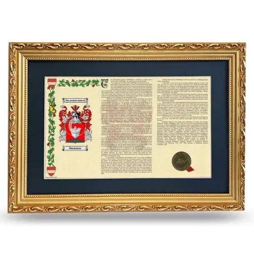 Doorman Deluxe Armorial Landscape Framed - Gold