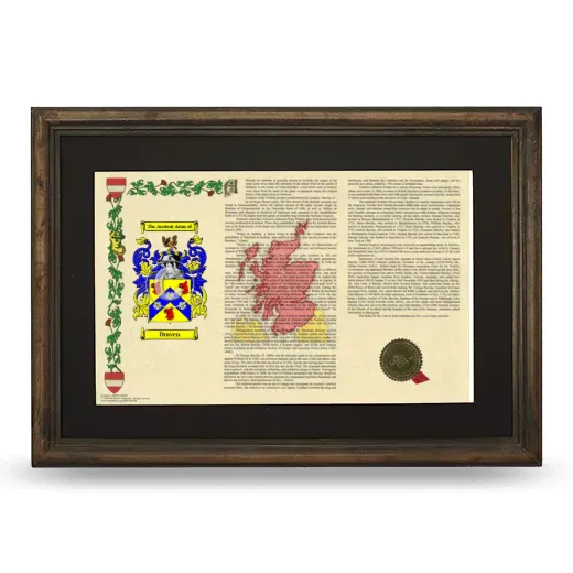 Draven Deluxe Armorial Landscape Framed - Brown