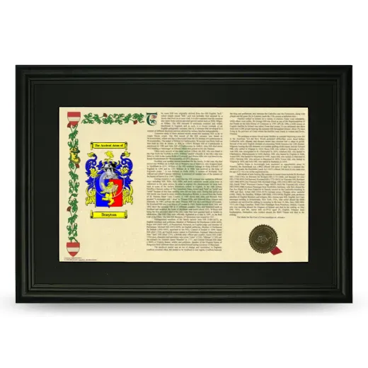 Drayton Deluxe Armorial Landscape Framed- Black
