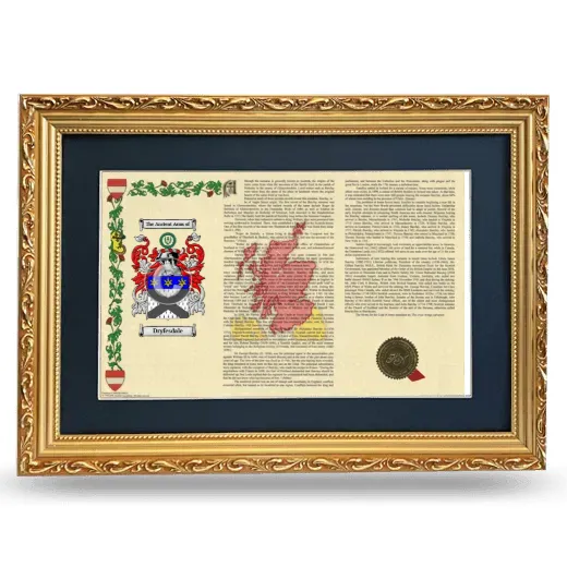 Dryfesdale Deluxe Armorial Landscape Framed - Gold