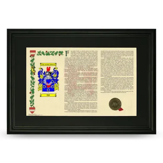 Dyk Deluxe Armorial Landscape Framed- Black