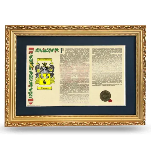 Echerman Deluxe Armorial Landscape Framed - Gold