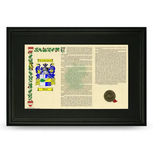 Elizzer Deluxe Armorial Landscape Framed- Black