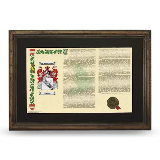 Elmden Deluxe Armorial Landscape Framed - Brown