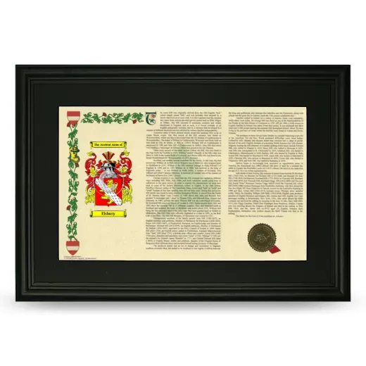 Elsbury Deluxe Armorial Landscape Framed- Black