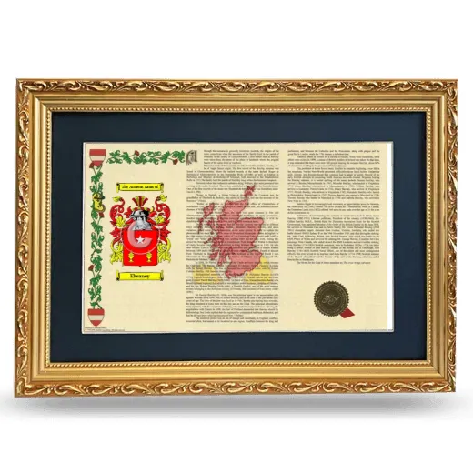 Elwaney Deluxe Armorial Landscape Framed - Gold