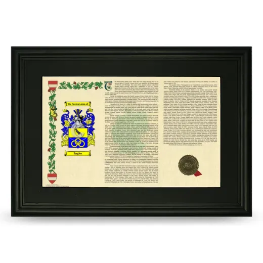 Engles Deluxe Armorial Landscape Framed- Black