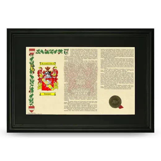 Erasmus Deluxe Armorial Landscape Framed- Black
