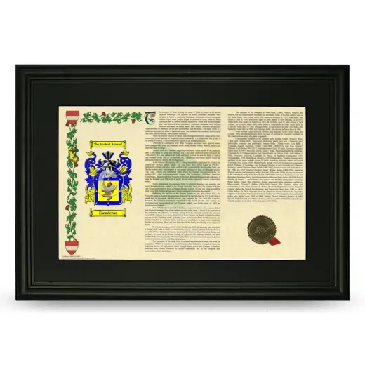 Escuderos Deluxe Armorial Landscape Framed- Black