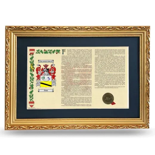 Evan Deluxe Armorial Landscape Framed - Gold