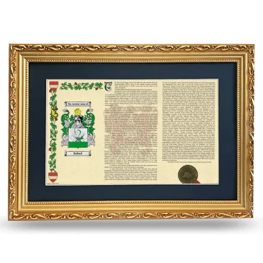 Exford Deluxe Armorial Landscape Framed - Gold