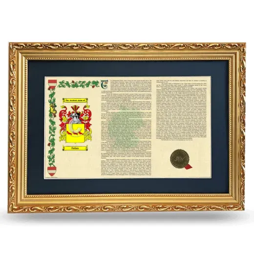 Falan Deluxe Armorial Landscape Framed - Gold