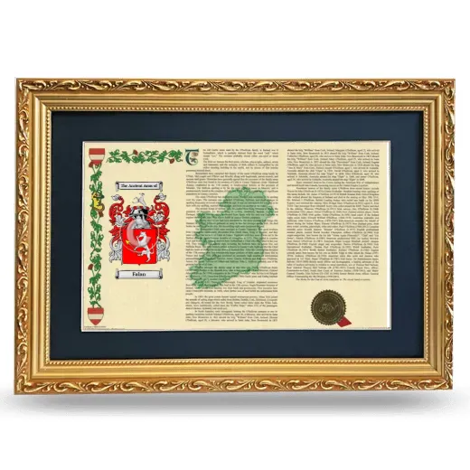 Falan Deluxe Armorial Landscape Framed - Gold