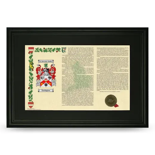 Fartington Deluxe Armorial Landscape Framed- Black