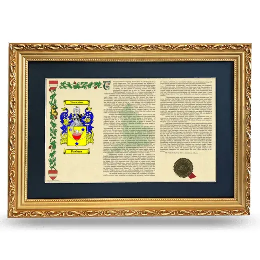Fawkner Deluxe Armorial Landscape Framed - Gold