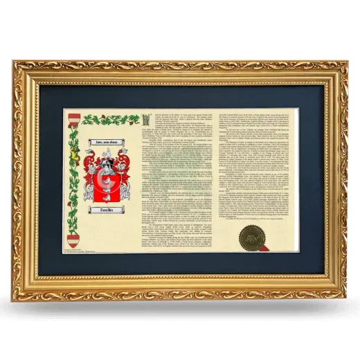Fawlks Deluxe Armorial Landscape Framed - Gold