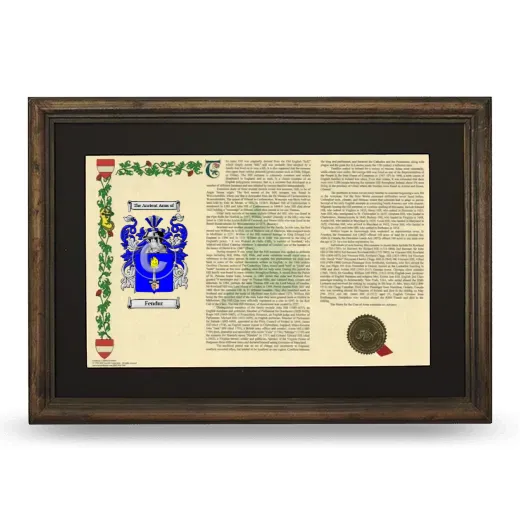 Fendur Deluxe Armorial Landscape Framed - Brown