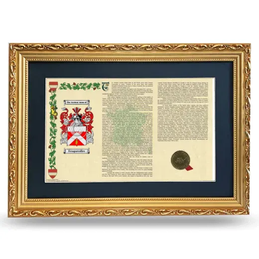 Feuquerolles Deluxe Armorial Landscape Framed - Gold