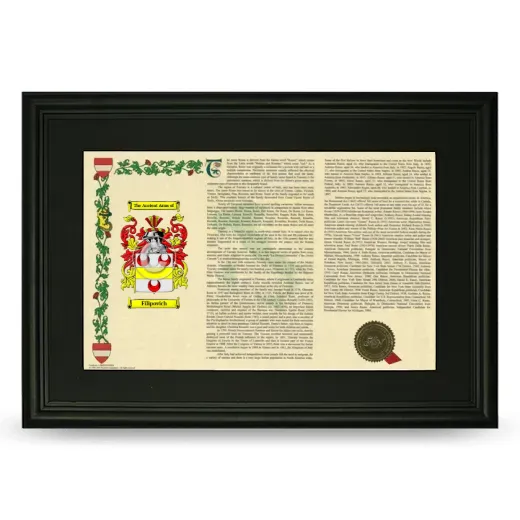 Filipovich Deluxe Armorial Landscape Framed- Black