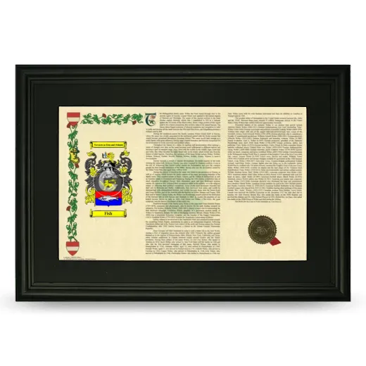 Fish Deluxe Armorial Landscape Framed- Black