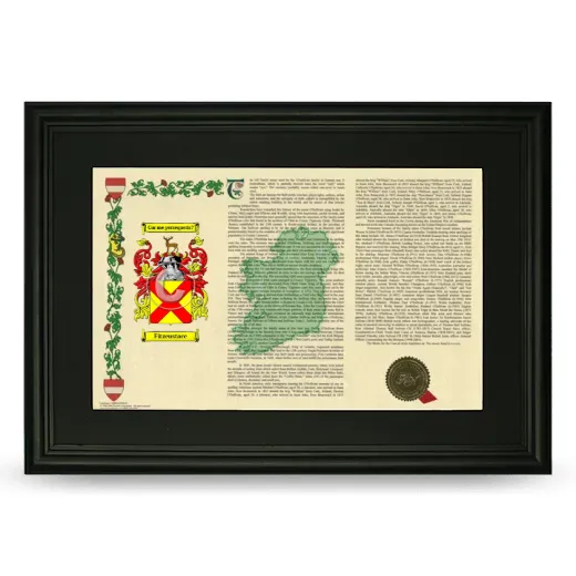 Fitzeustace Deluxe Armorial Landscape Framed- Black