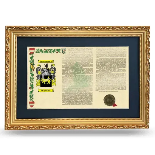 Fitzgeoffrey Deluxe Armorial Landscape Framed - Gold