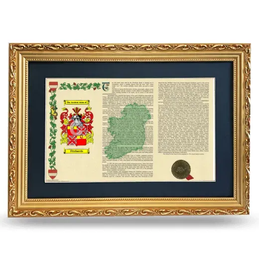 Fitzharris Deluxe Armorial Landscape Framed - Gold