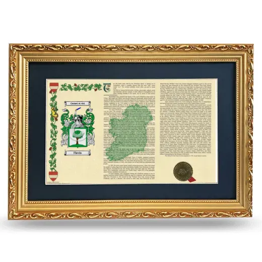 Flavin Deluxe Armorial Landscape Framed - Gold