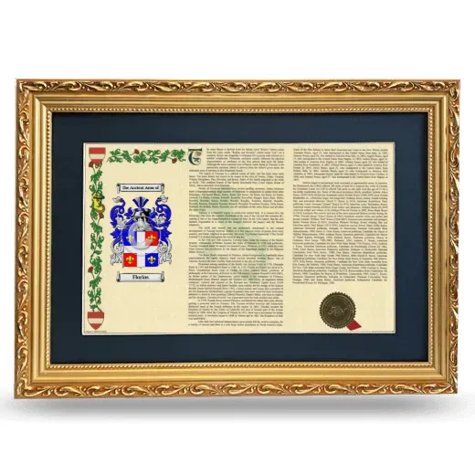 Florios Deluxe Armorial Landscape Framed - Gold