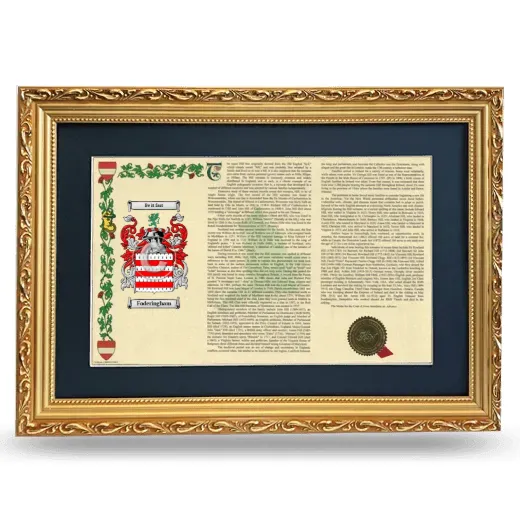 Foderingham Deluxe Armorial Landscape Framed - Gold