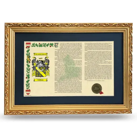 Folsham Deluxe Armorial Landscape Framed - Gold