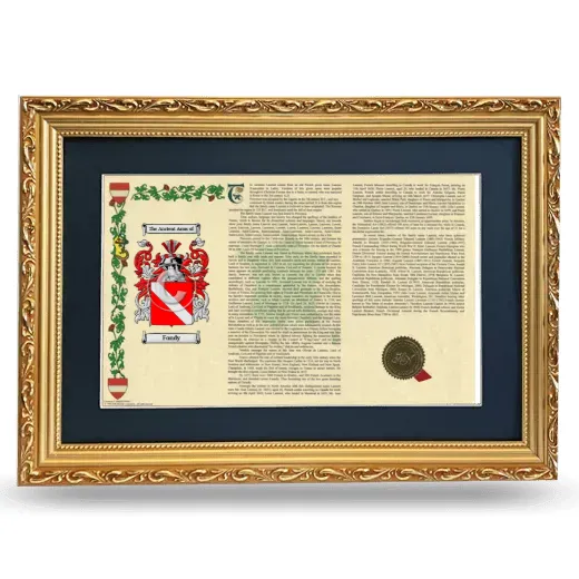Fondy Deluxe Armorial Landscape Framed - Gold