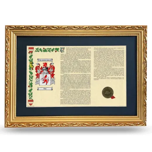 Fox Deluxe Armorial Landscape Framed - Gold