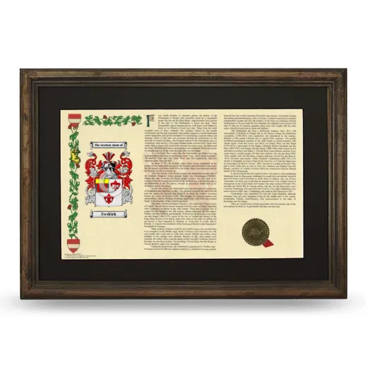 Fredrick Deluxe Armorial Landscape Framed - Brown