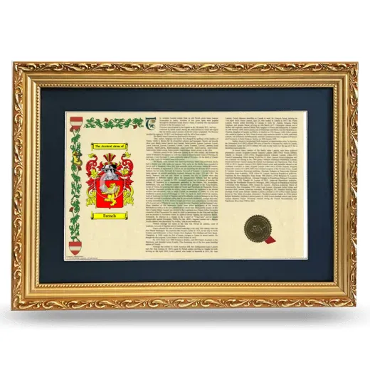 French Deluxe Armorial Landscape Framed - Gold