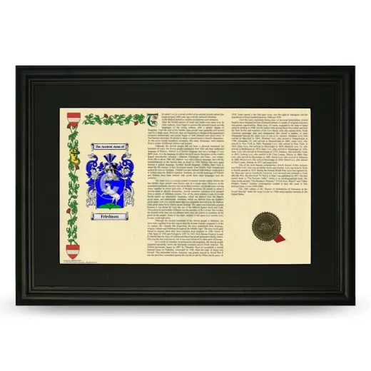 Friedman Deluxe Armorial Landscape Framed- Black